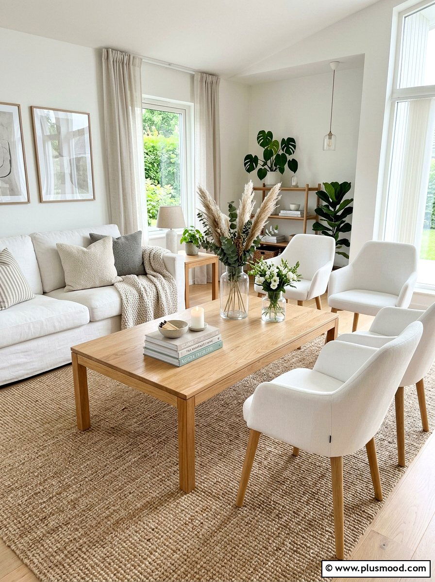 Light Oak Coffee Table - 25 summer layered texture ideas for living room