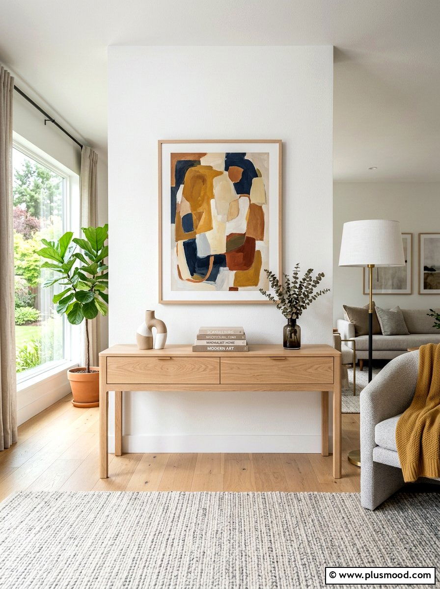 Light Oak Console Table - 25 summer console table ideas for living room
