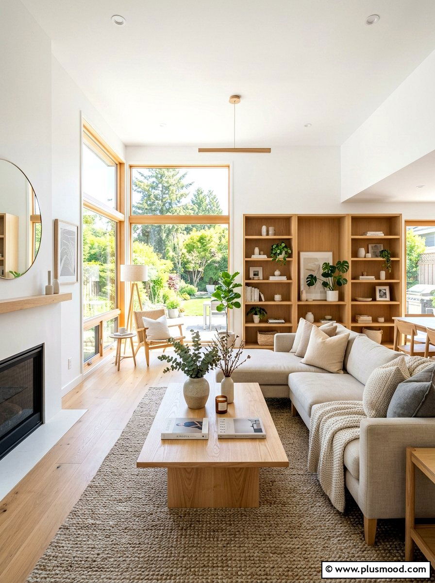 Light Wood Farmhouse Living Room - 25 summer coastal farmhouse living room ideas
