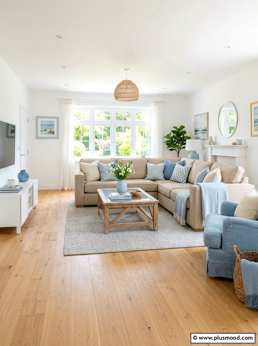 Light Wood Living Floors - 25 summer cottage living room ideas
