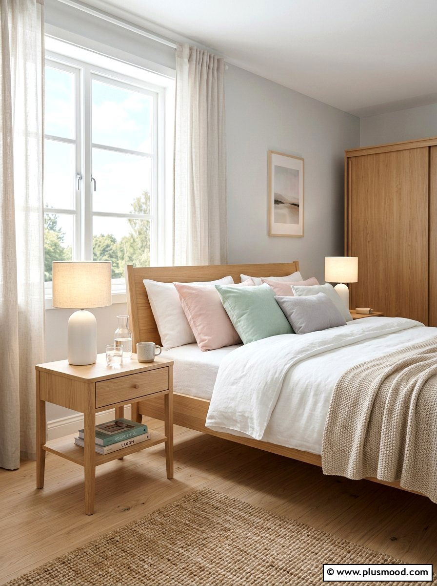 Light Wood Nightstand Styling - 25 summer room refresh ideas for bedroom