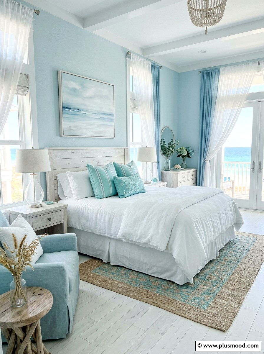 Light blue coastal bedroom - 25 coastal summer bedroom ideas