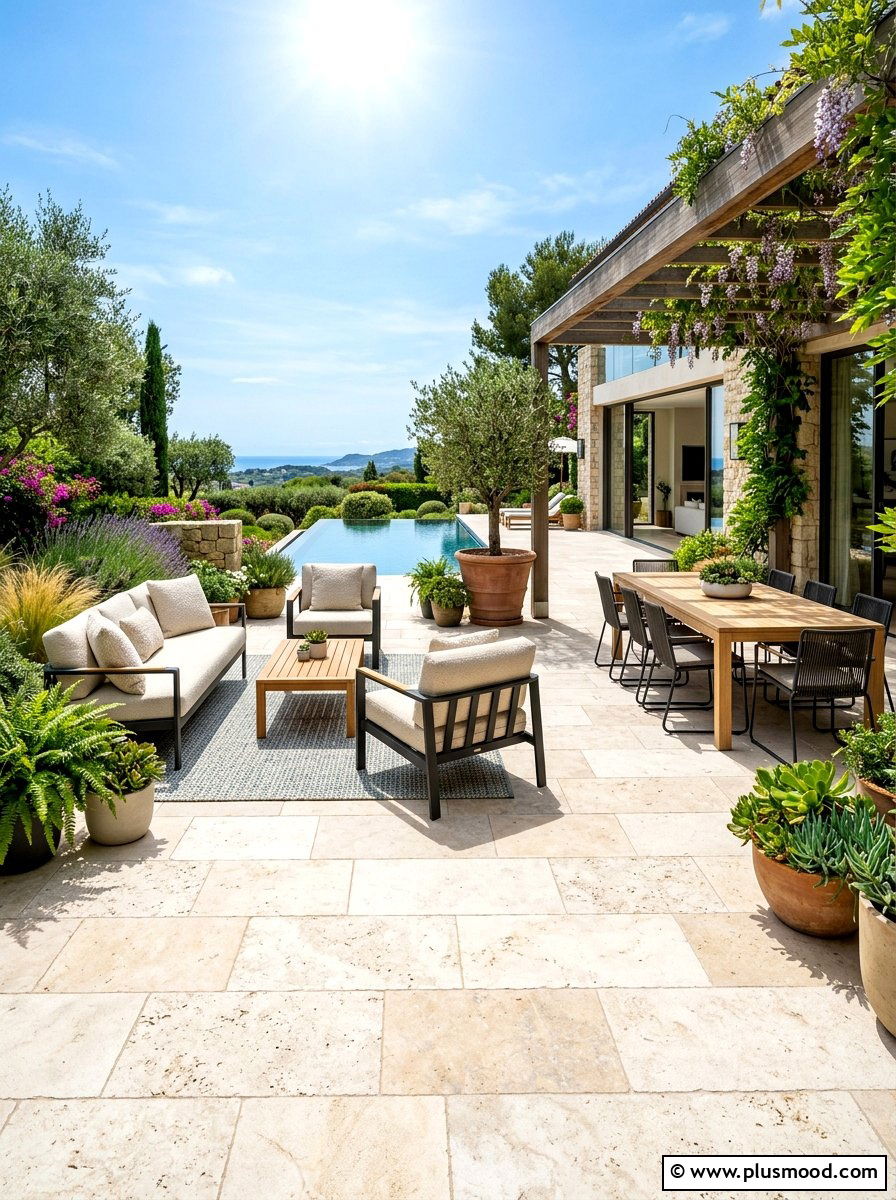 Light colored pavers - 25 summer hot weather landscaping ideas
