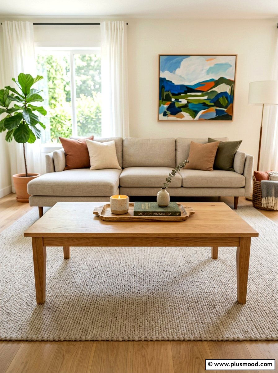 Light oak coffee table - 25 summer family room decor ideas