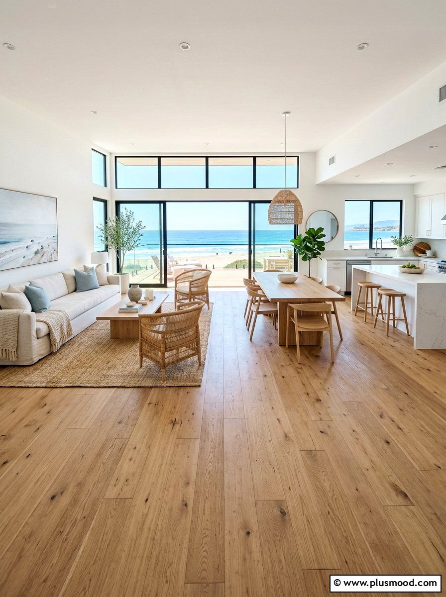 Light oak floors - 25 summer coastal home decor ideas