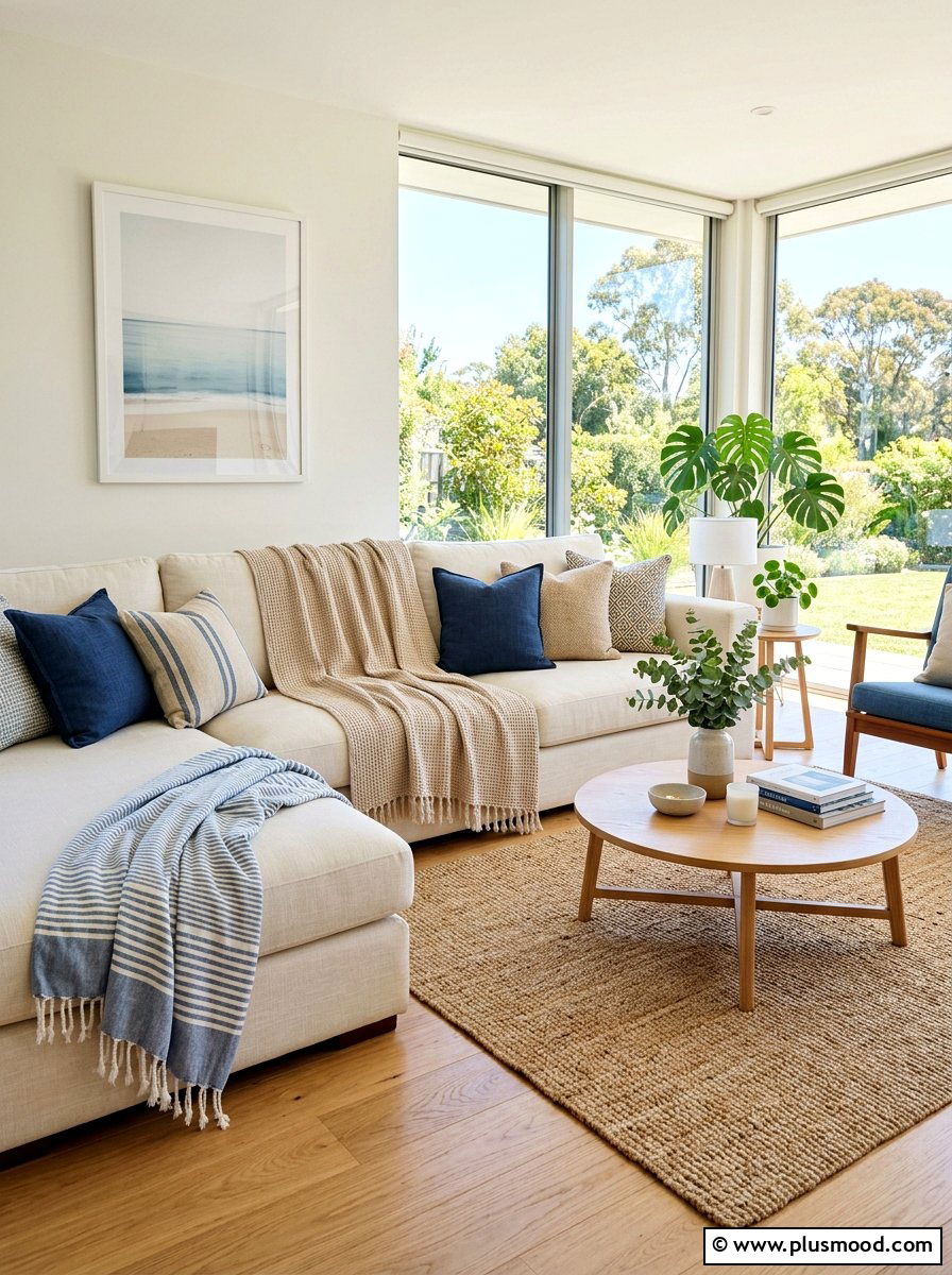 Lightweight Cotton Throws - 25 summer layered texture ideas for living room