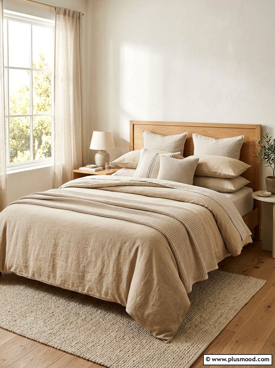 Lightweight Linen Bedding Set - 25 summer relaxed luxury decor ideas