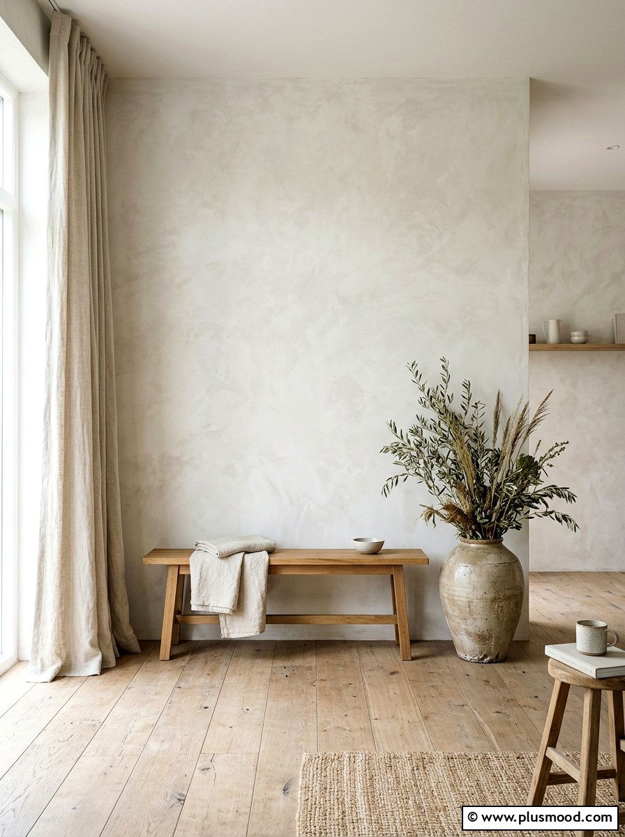 Lime Wash Wall - 25 summer natural texture decor ideas