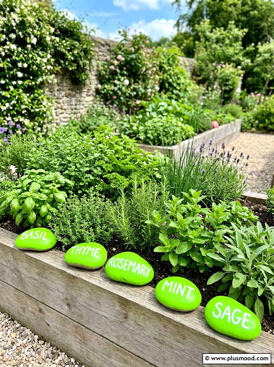 Lime painted garden rocks - 25 painted rock ideas with fruit design
