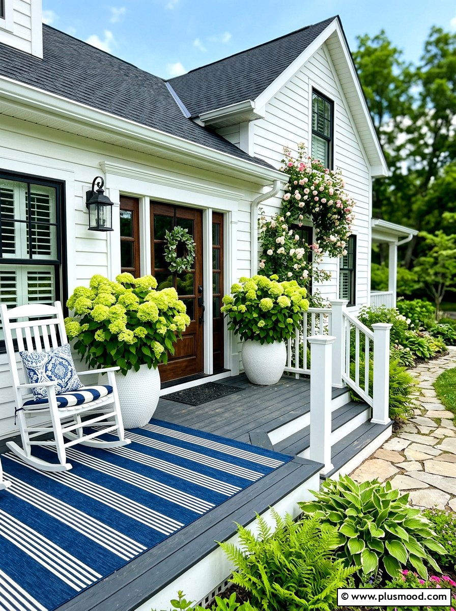 Limelight Hydrangea Porch - 25 late summer hydrangea decor ideas
