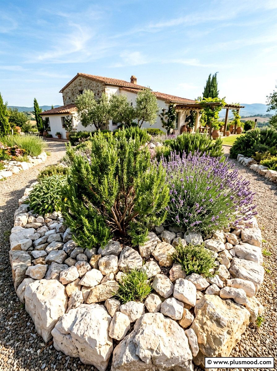 Limestone Rock Bed - 25 small backyard ideas with rock garden