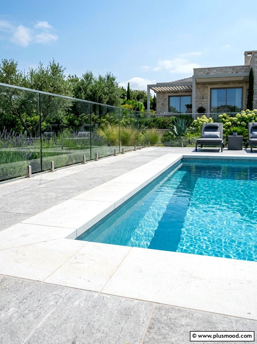 Limestone coping edge - 25 summer pool landscaping ideas with rocks