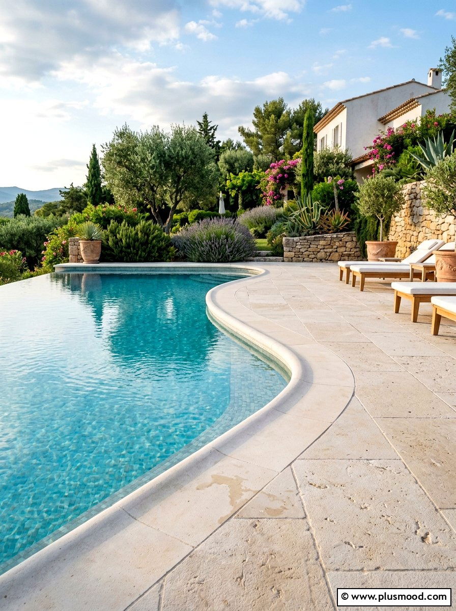 Limestone pool coping - 25 pool landscaping ideas with pavers