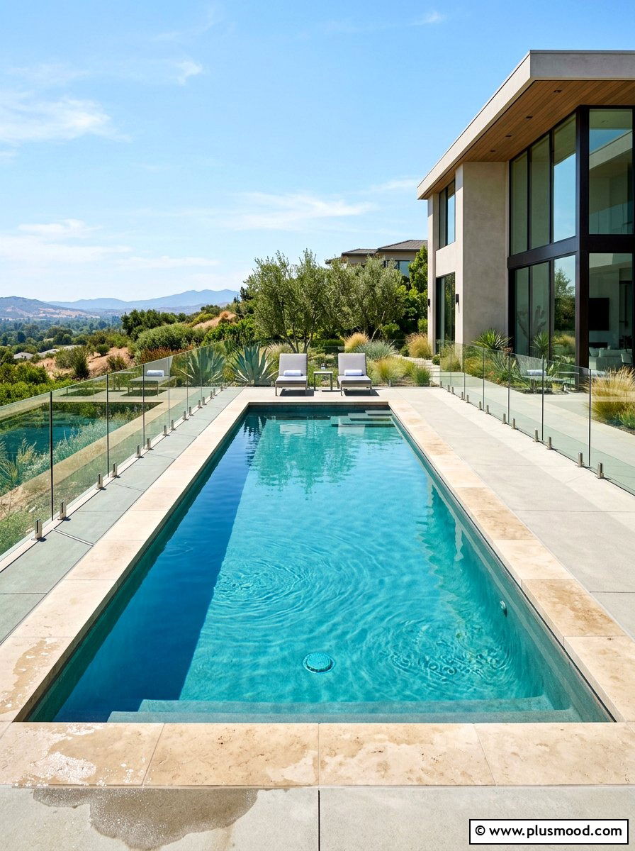 Limestone pool coping - 25 pool landscaping ideas with natural stone