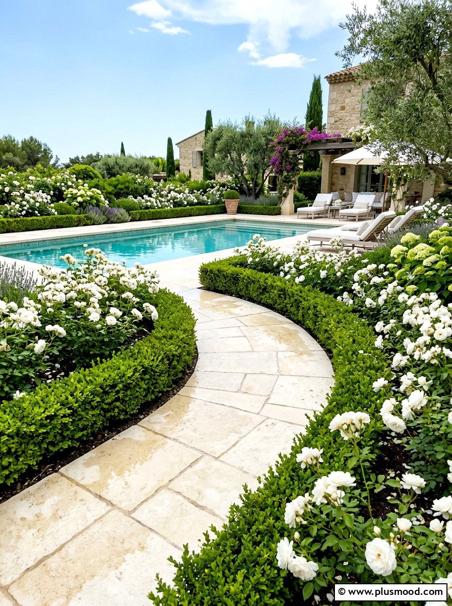 Limestone walkway stones - 25 pool landscaping ideas with stepping stones