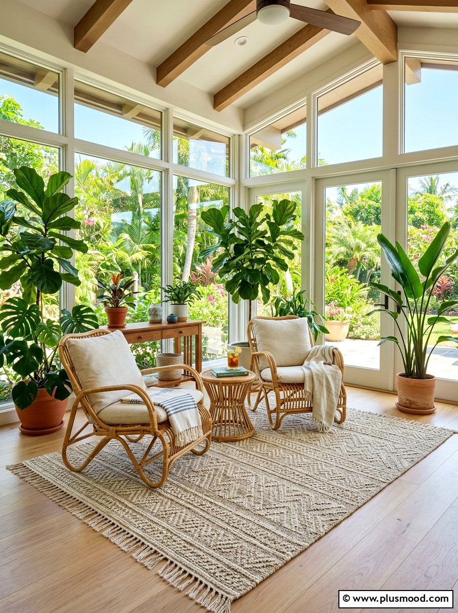 Linen Area Rug - 25 summer linen decor ideas