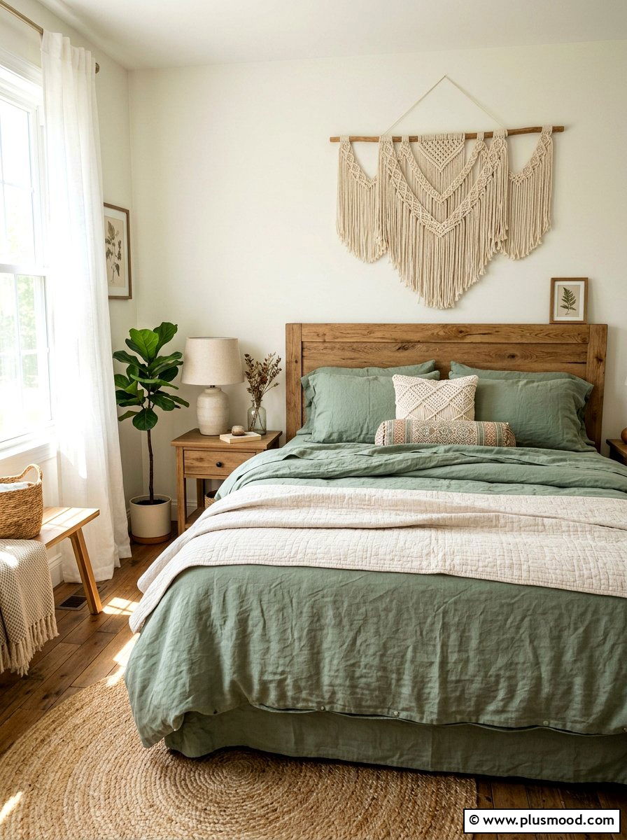 Linen Bedding Set - 25 late summer boho decor ideas