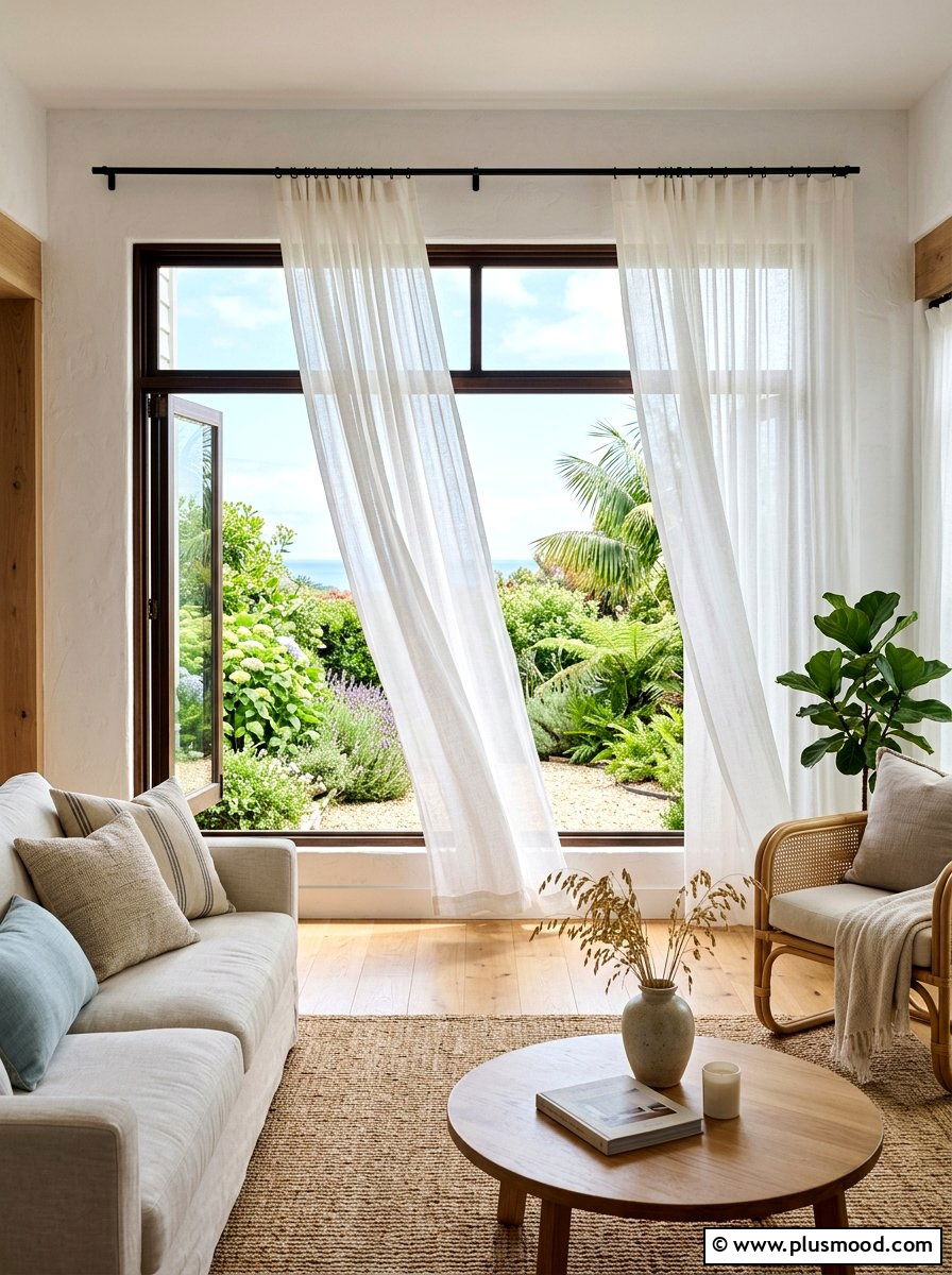 Linen Coastal Window Treatments - 25 summer coastal decor ideas