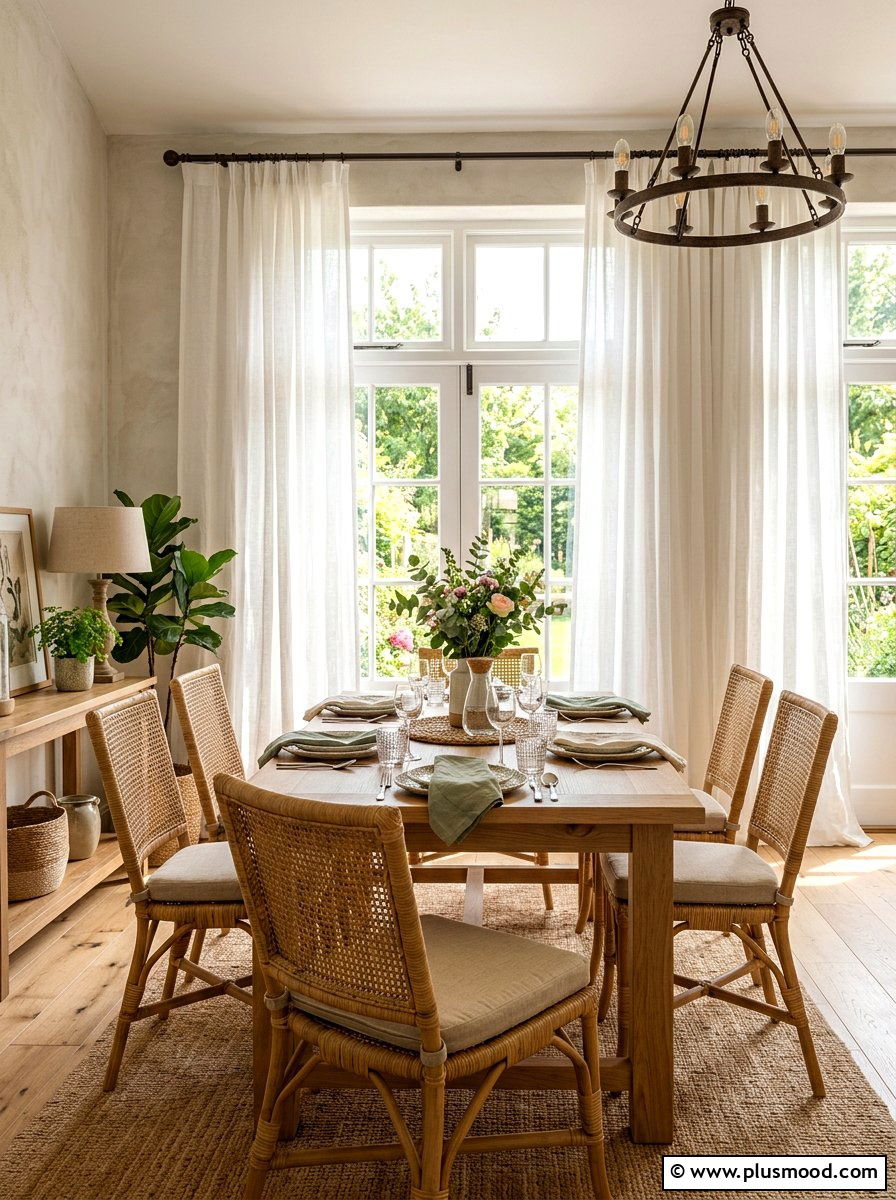 Linen Curtain Dining Room - 25 summer coastal dining room ideas