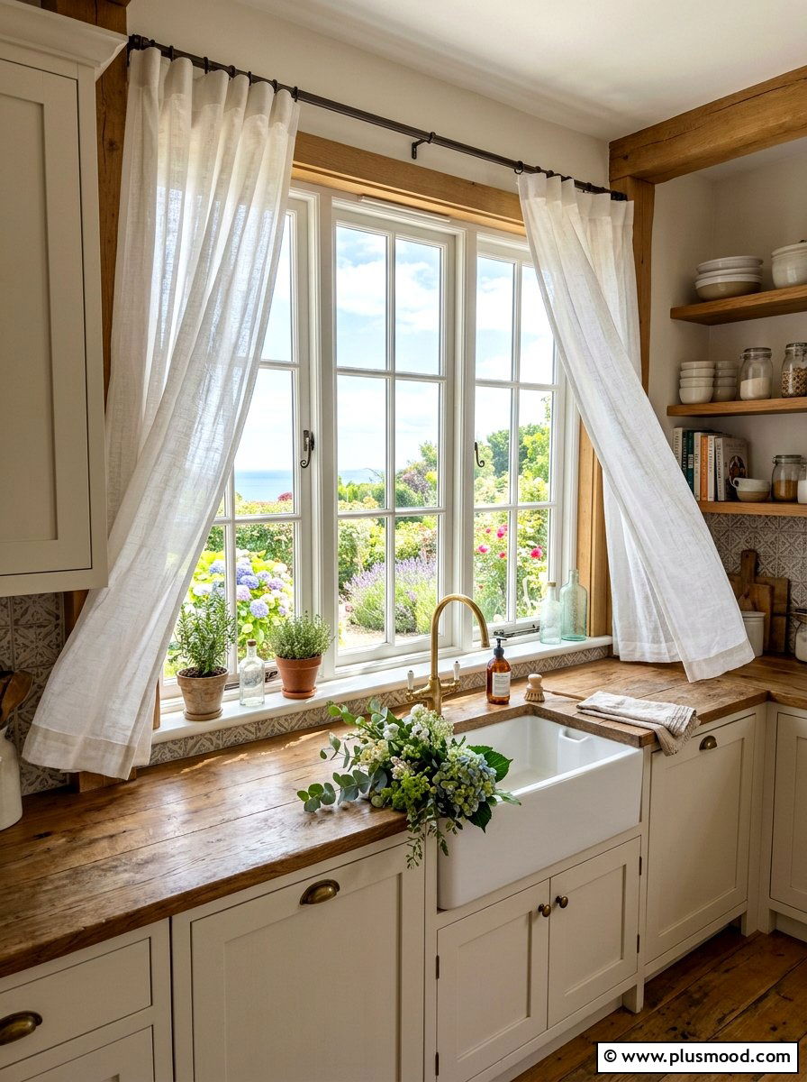 Linen Curtains - 25 summer kitchen refresh ideas