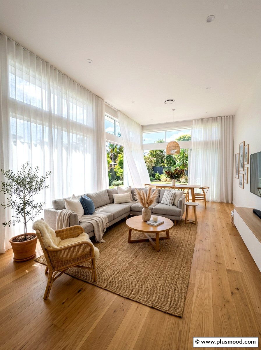 Linen Curtains Living Room - 25 summer coastal farmhouse living room ideas