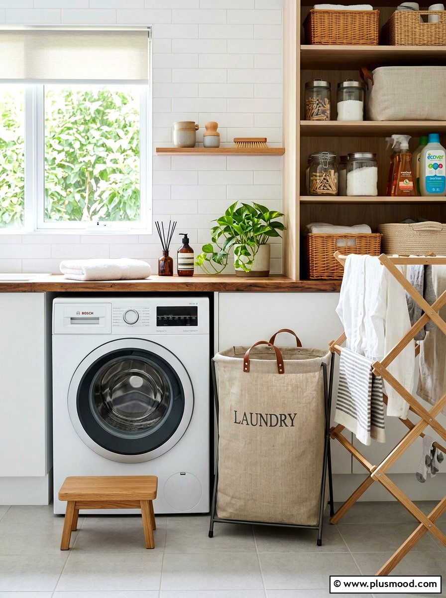 Linen Laundry Bag - 25 summer linen decor ideas