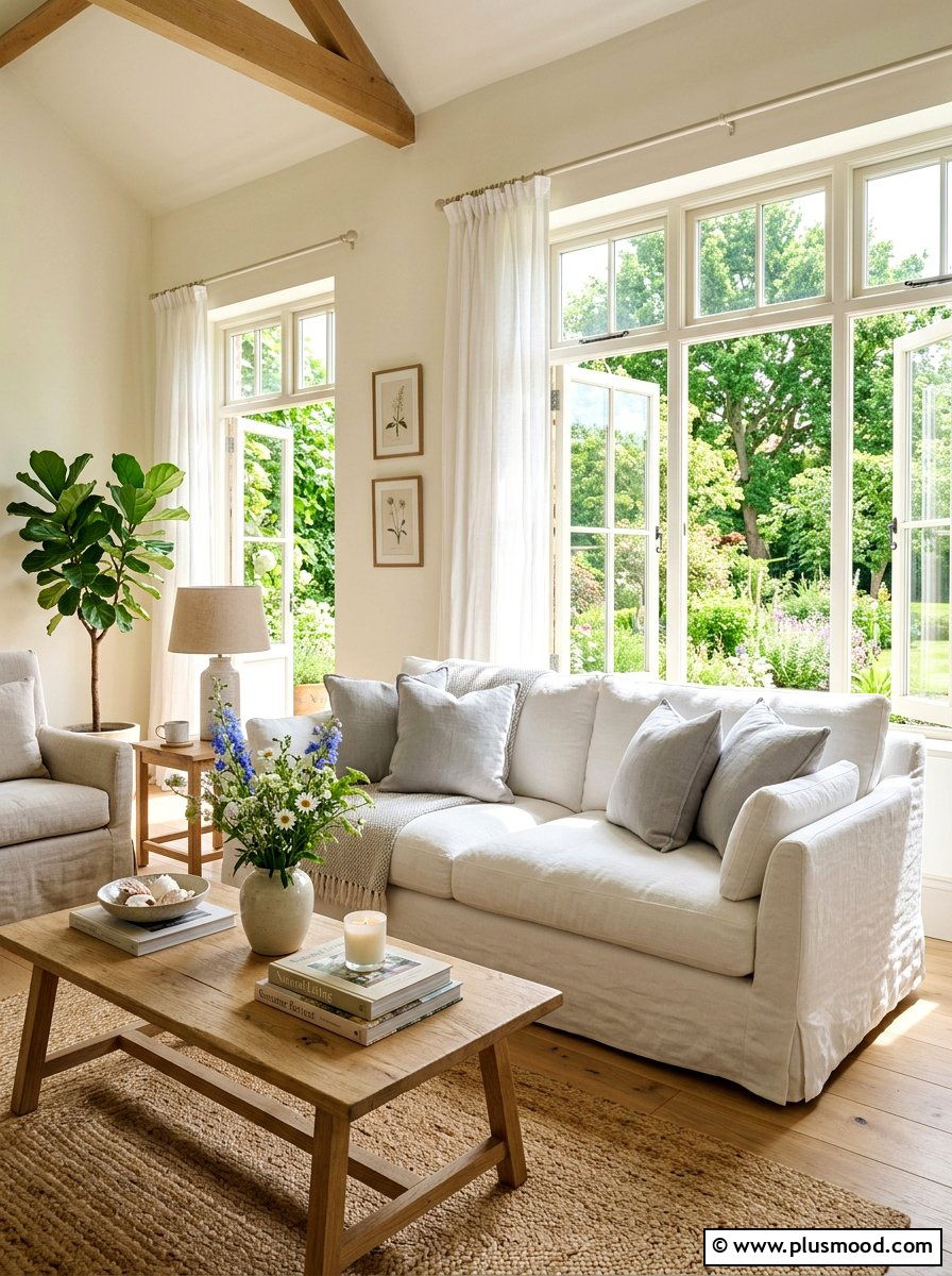 Linen Slipcover Living Room - 25 summer decor ideas for white living room