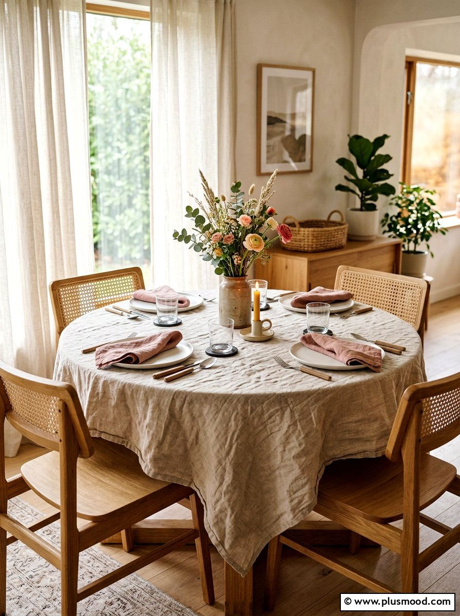 Linen Tablecloth Dining Table - 25 summer dining table ideas for summer