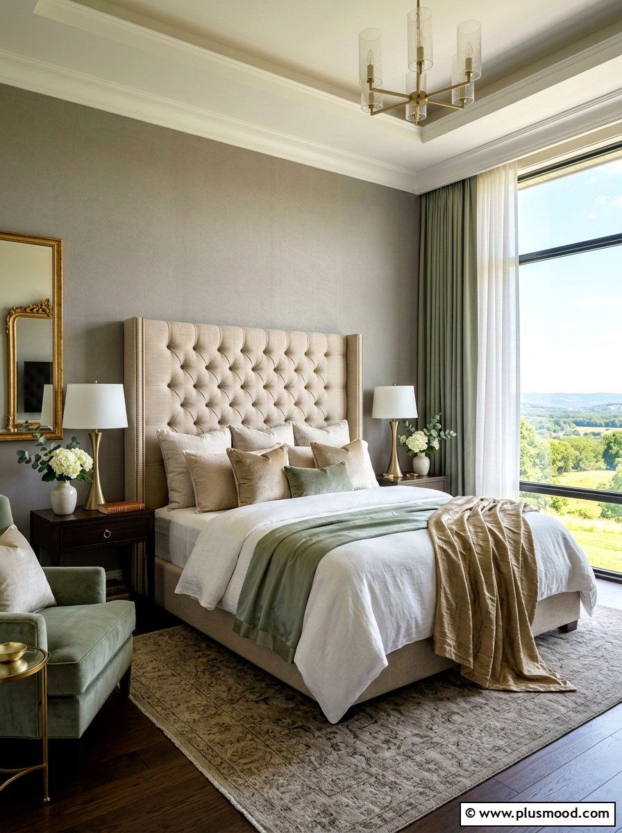 Linen Upholstered Headboard - 25 summer linen decor ideas