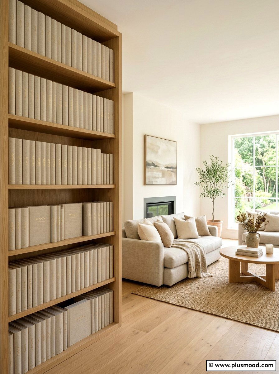 Linen Wrapped Book - 25 summer shelf styling ideas for living room