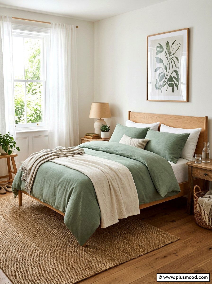 Linen bedding set - 25 simple summer decorating ideas
