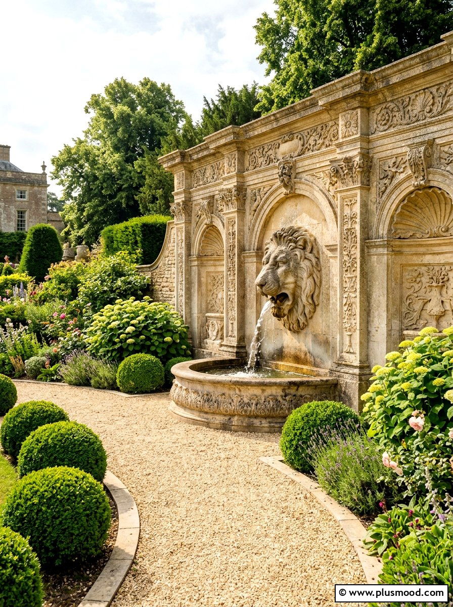 Lion Head Fountain - 25 summer fountain ideas for backyard