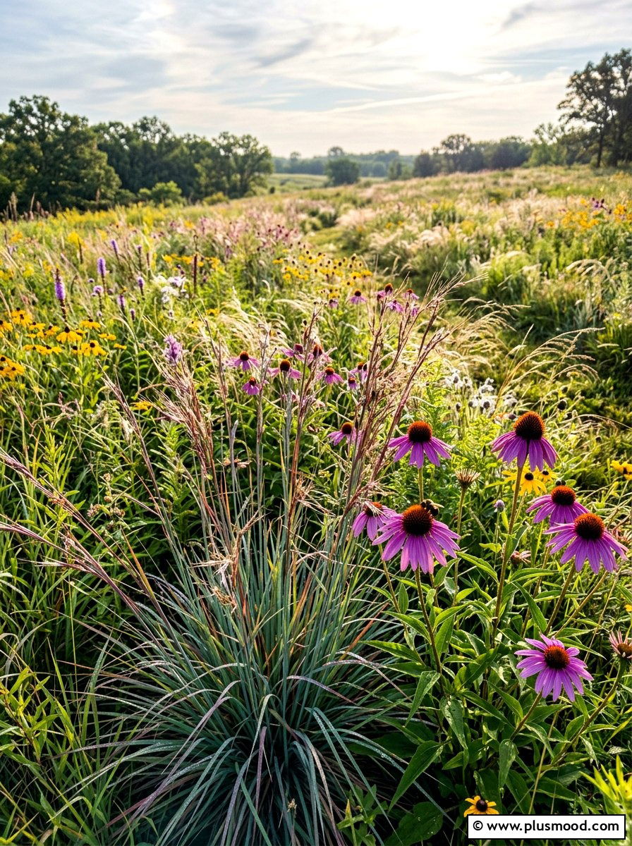 Little Bluestem Native Meadow - 25 summer ornamental grass landscaping ideas