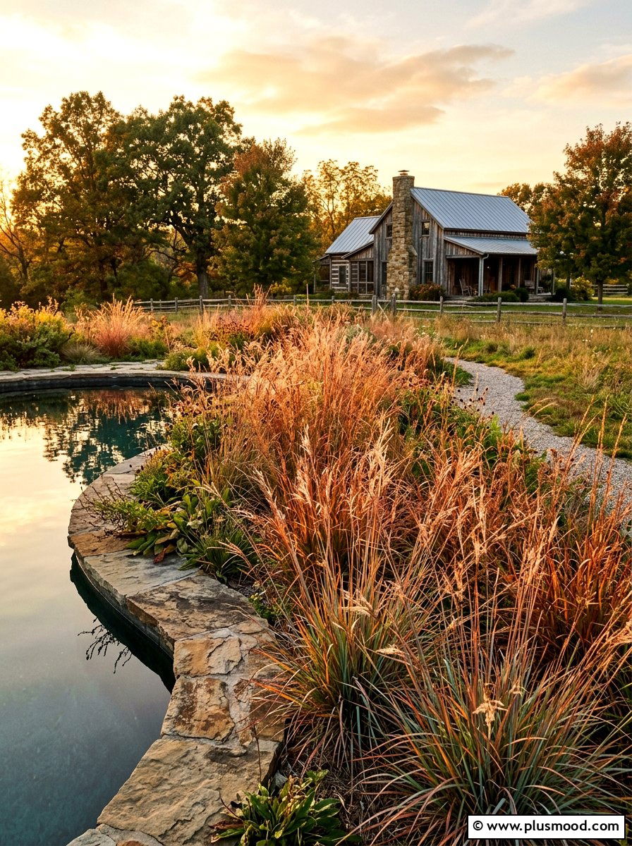 Little bluestem native pool garden - 25 pool landscaping ideas with ornamental grasses