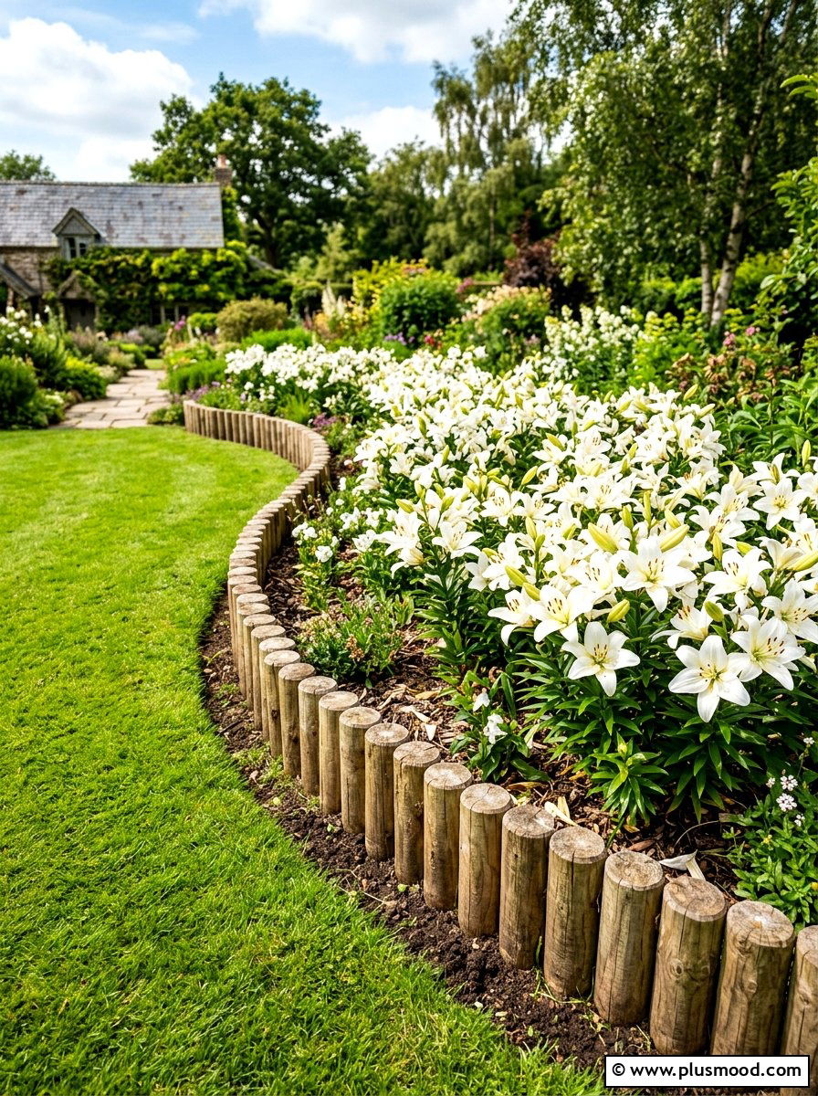 Log Garden Edging - 25 budget summer garden ideas
