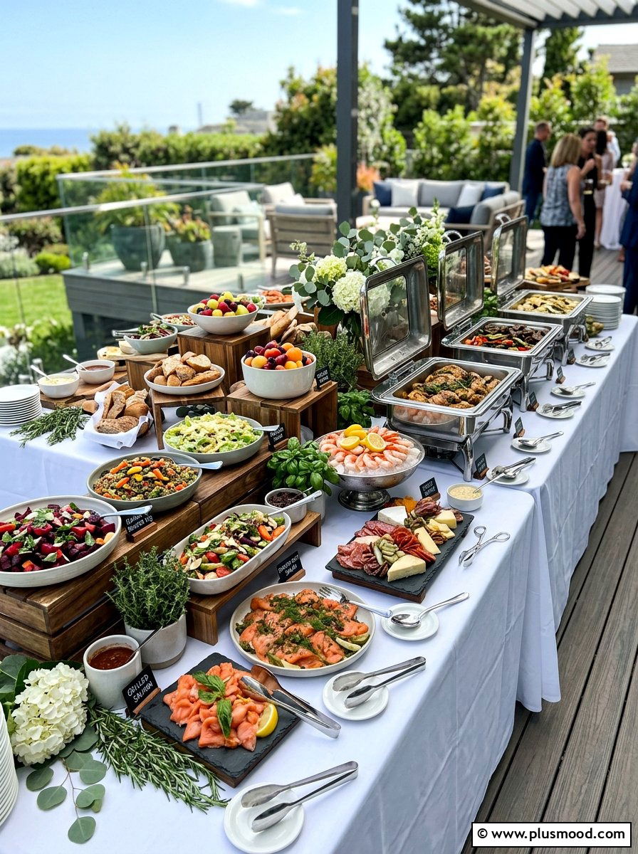 Long buffet serving table - 25 summer deck party ideas