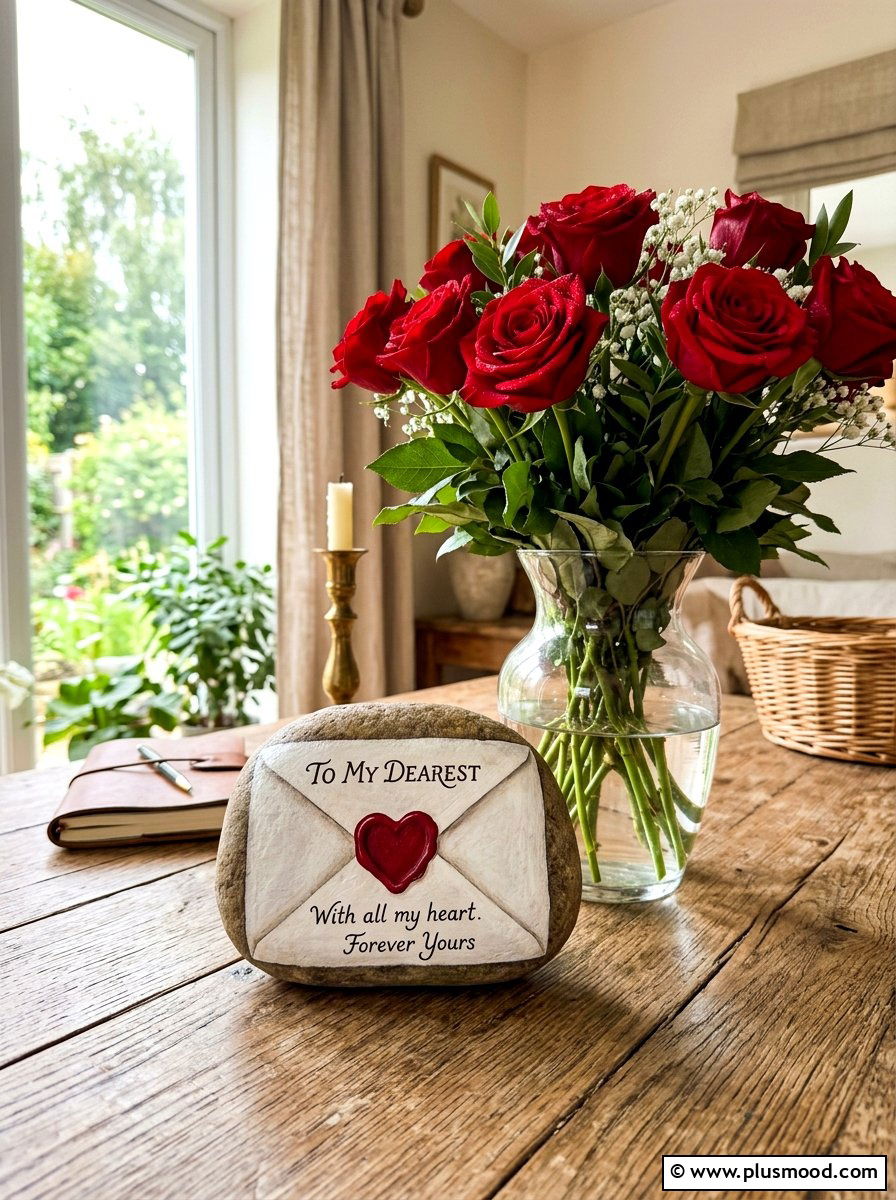 Love Letter Painted Rock - 25 painted rock ideas for valentines day