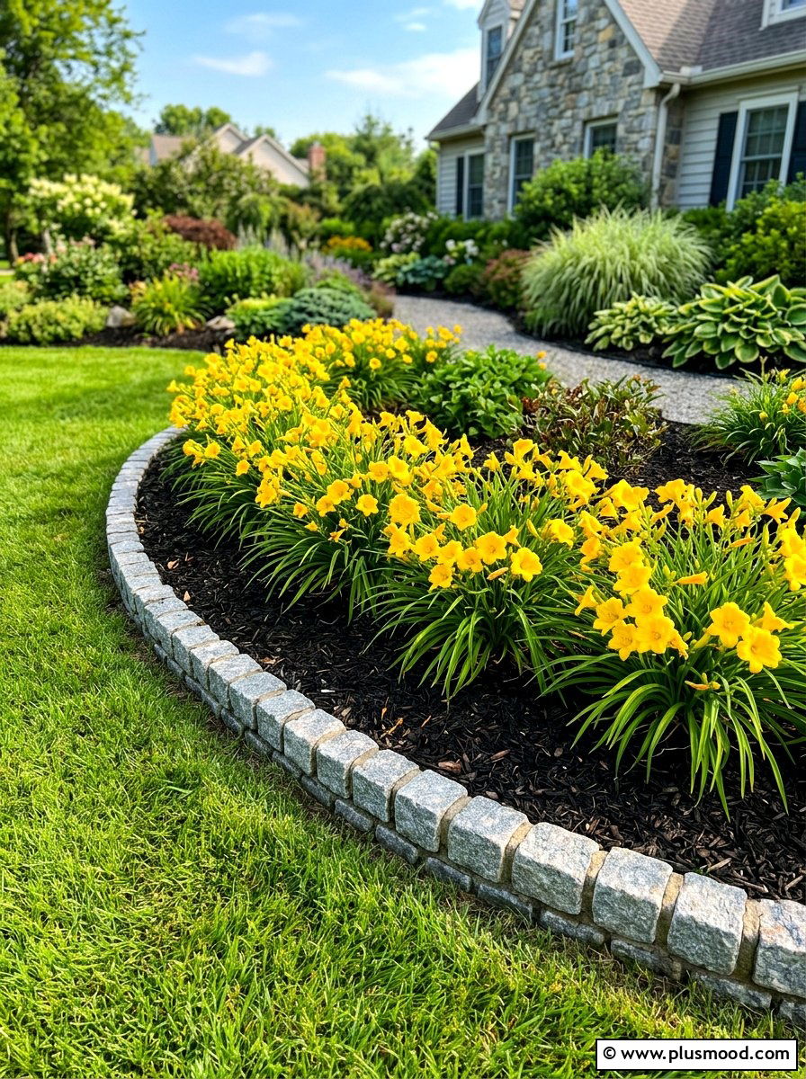 Low Height Stone Edging - 25 summer retaining wall landscaping ideas