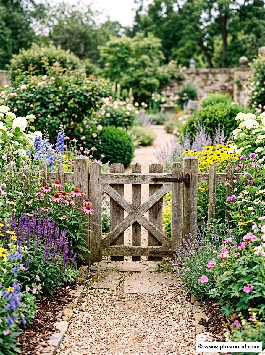 Low Height Wooden Flower Bed Gate - 25 outdoor garden decor ideas with wooden gate