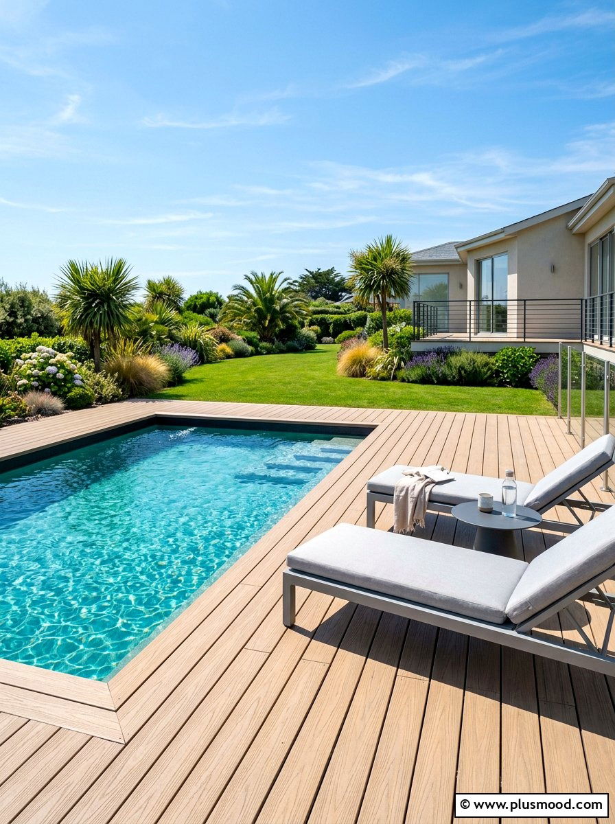 Low Maintenance Composite Pool Decking - 25 summer deck around pool ideas