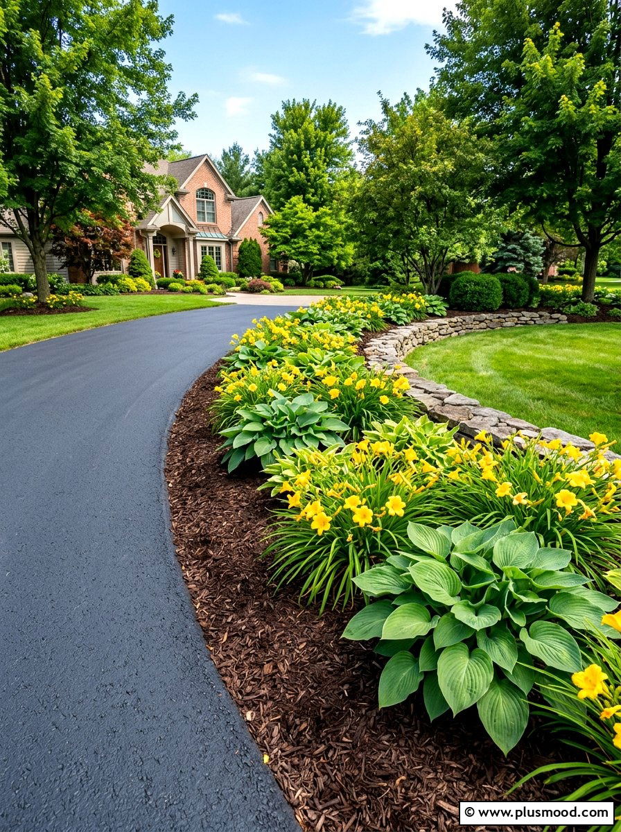 Low Maintenance Driveway Borders - 25 summer driveway landscaping ideas