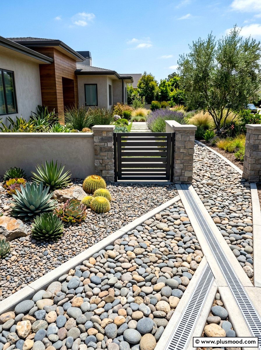 Low Maintenance Gravel Drainage - 25 summer side yard landscaping ideas