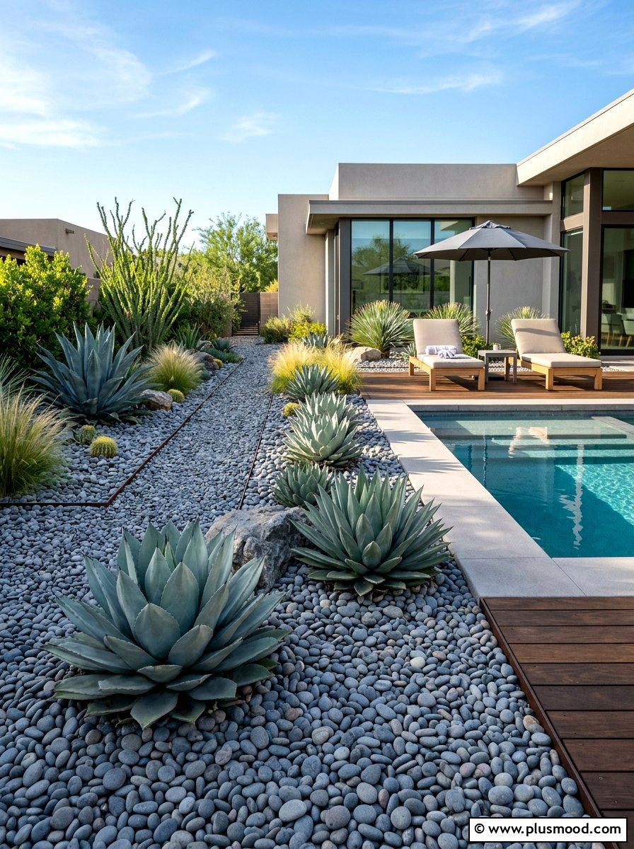 Low Maintenance Gravel Garden - 25 pool landscaping ideas for Florida homes