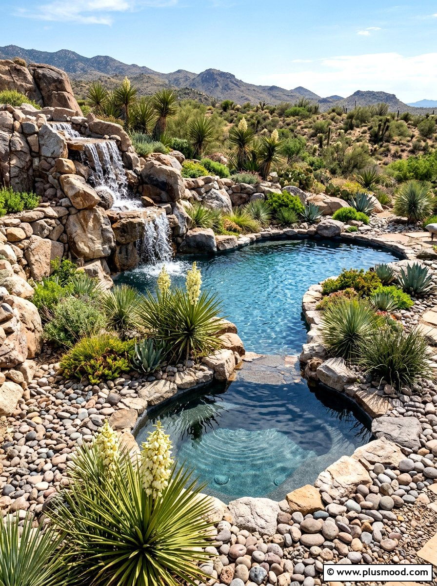 Low Maintenance Rock Garden - 25 pool landscaping ideas with plants