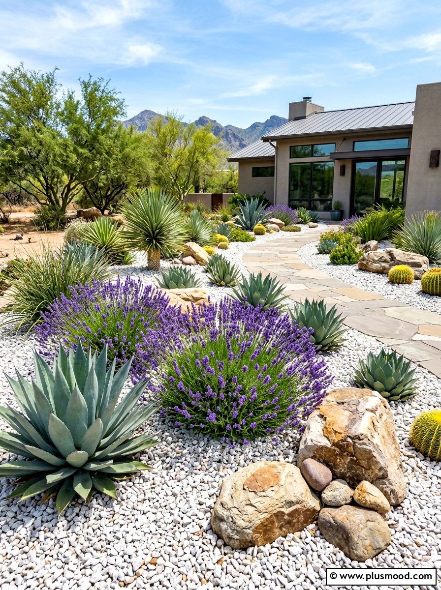 Low Maintenance Xeriscape - 25 summer small yard ideas for summer