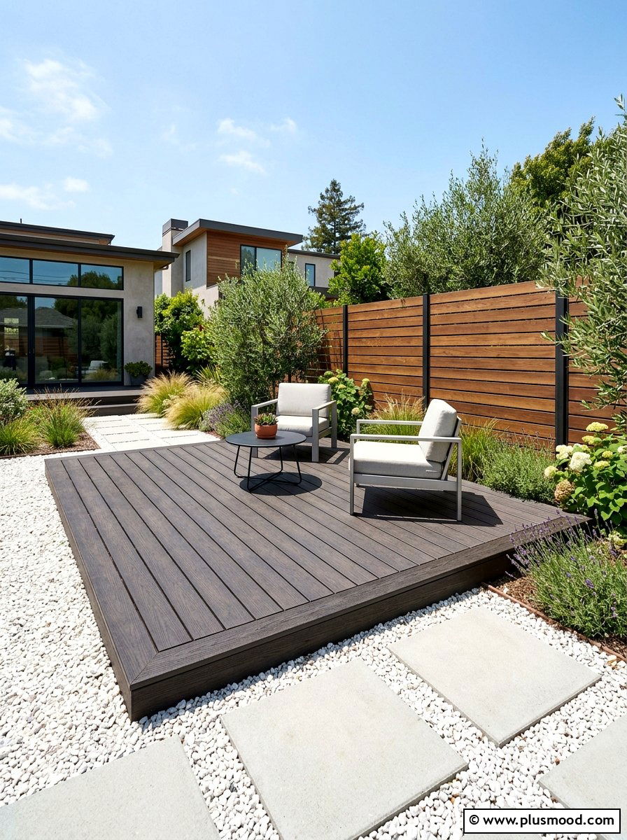 Low Profile Floating Deck - 25 small backyard ideas for contemporary homes