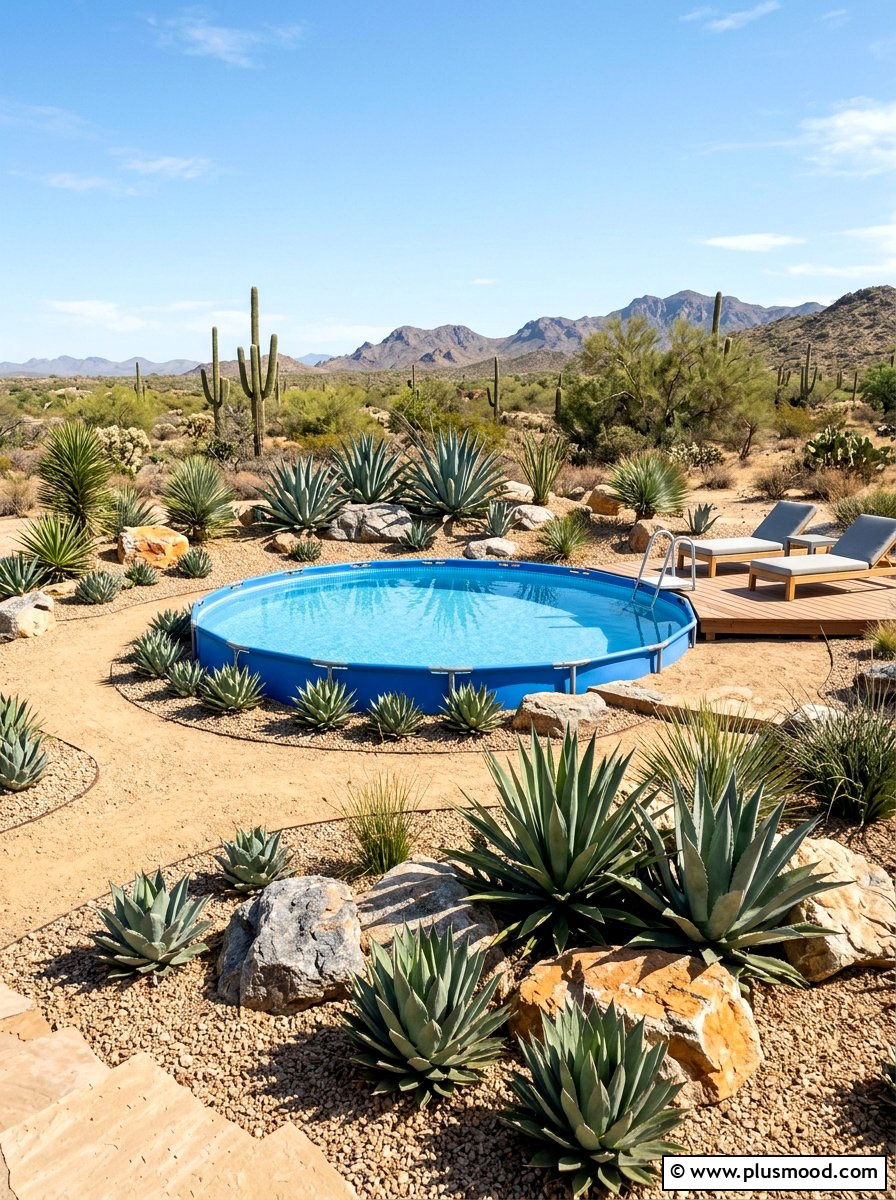 Low maintenance xeriscape pool - 25 pool landscaping ideas for above ground pools