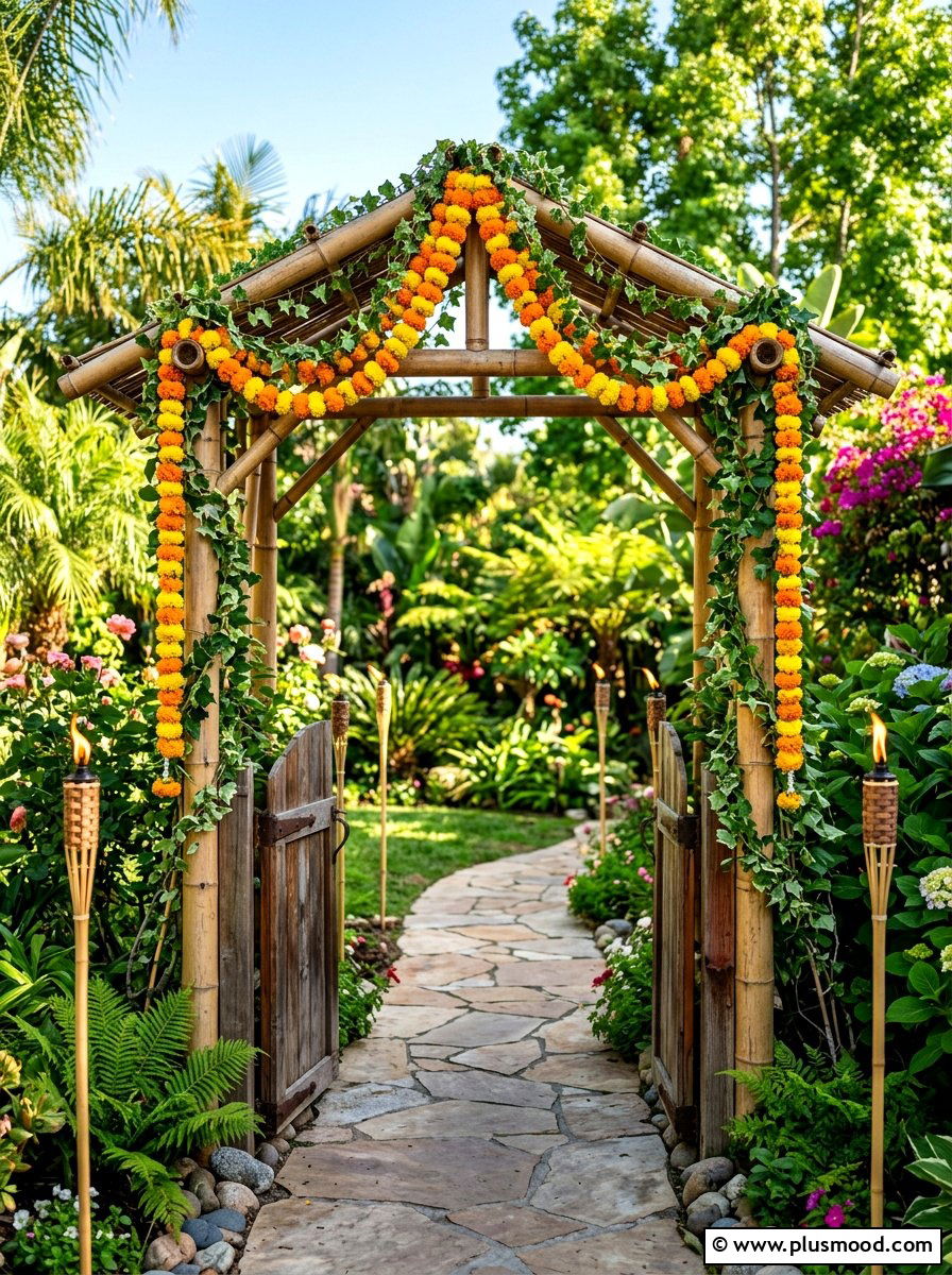 Luau Entrance Arch - 25 summer tropical party decor ideas