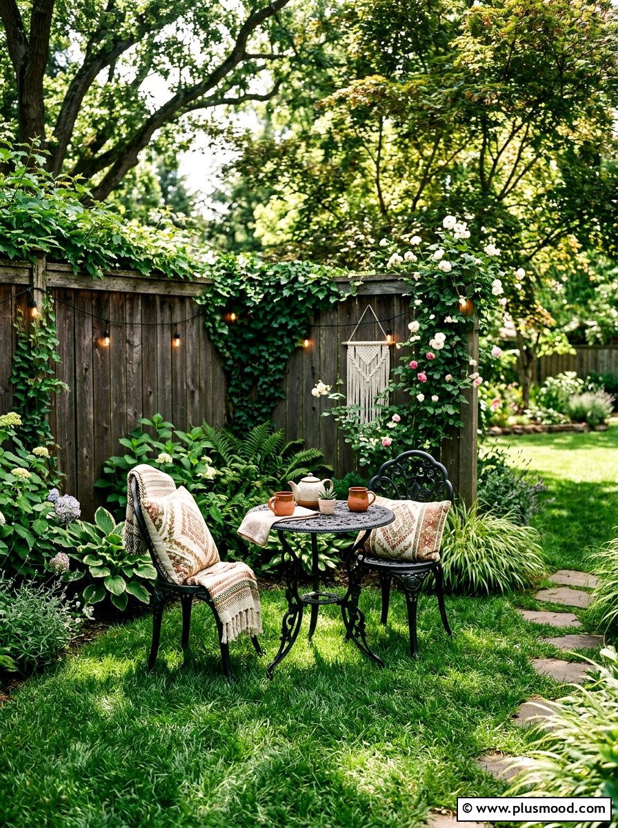 Lush Grass Corner Seating - 25 small backyard ideas with grass