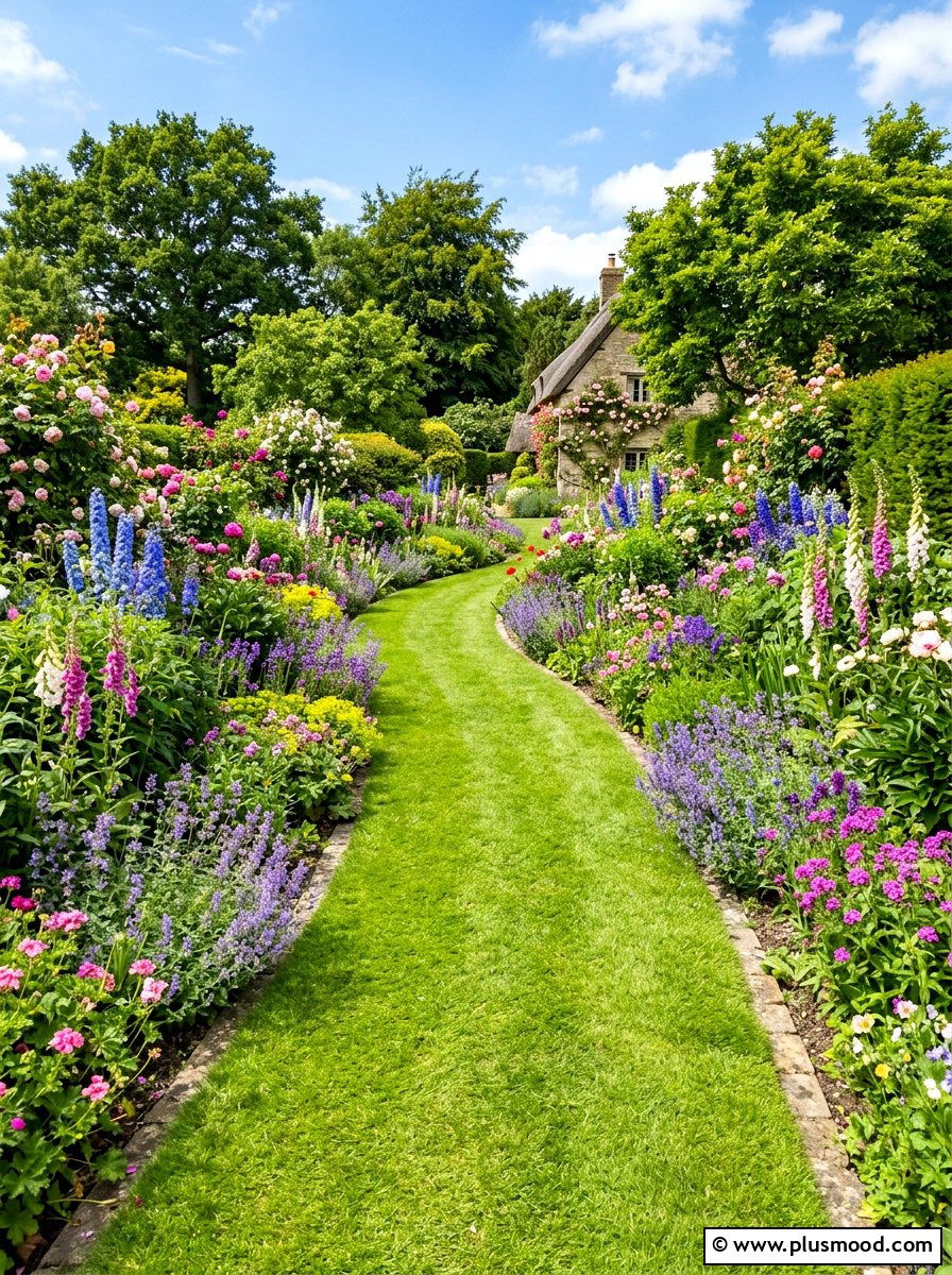 Lush Grass Path Border - 25 summer garden pathway ideas